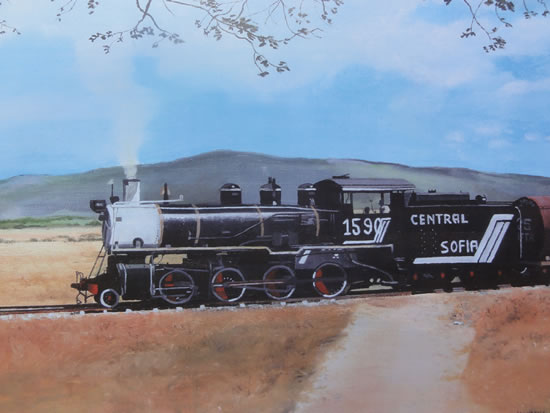 Black Cuban Train Sofia - Painting in Surrey Art Gallery