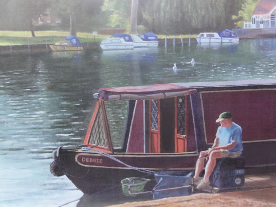 Barge - Painting in Surrey Art Gallery