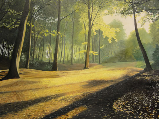 Shaded Woodlands Oil Painting by Surrey Artist